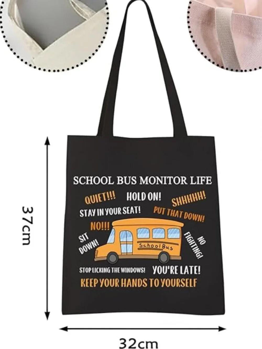 School Bus Monitor Tote Bag School Bus Driver Appreciation Gifts Grocery Bag